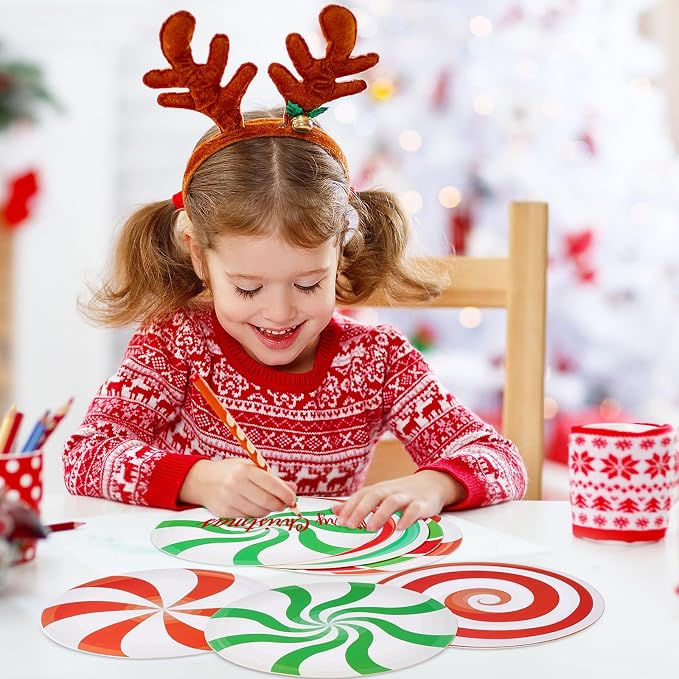 TaoBary 24 Pcs 7.09 Inch Christmas Candyland Peppermint Cutouts Candy Party - Image 3