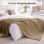 Knitted Weighted Blanket for Adult, No Beads Heavy Blanket 70” x 90'' 20lbs - Image 6