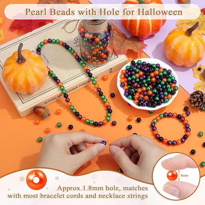 DUQGUHO Halloween Beads, 8mm Halloween Charms - Image 4