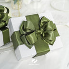 HUIHUANG Moss Green Satin Wired Ribbon 2.5 inch Moss Wire Edge Ribbon - Image 3