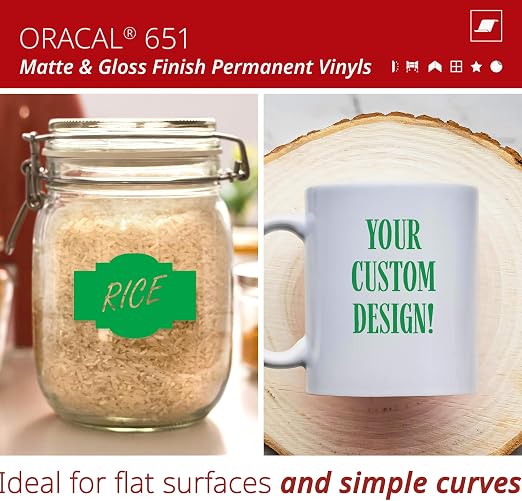 ORACAL 651 Matte Green Vinyl Durable Roll Easy to Weed Permanent Adhesive Craft - Image 2
