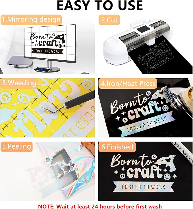 FUNKAKA HTV Heat Transfer Vinyl Bundle, 62 Pack 12" x 10" Sheets HTV Vinyl - Image 4