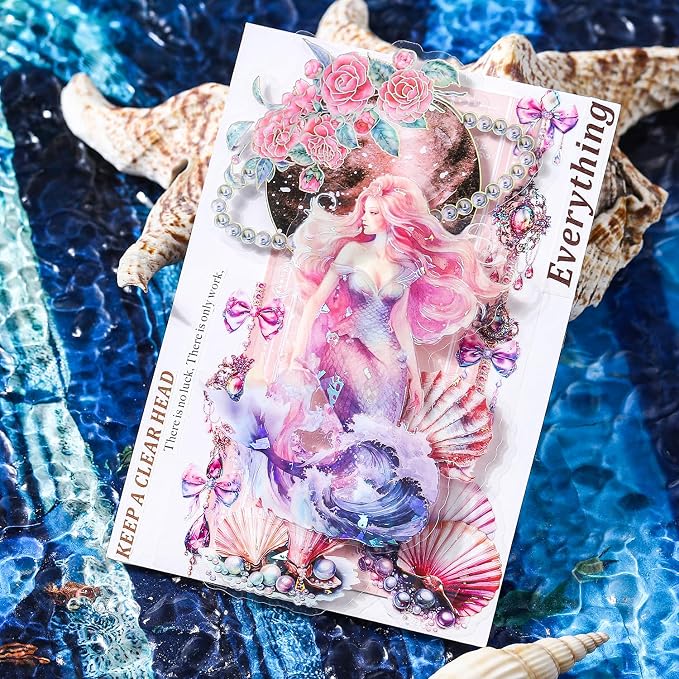Yoksas Holographic Shiny Fantasy Mermaid Big Stickers - Image 7