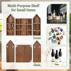 Ikee Design 3 Pcs Set Wooden Shadow Cubby Box Display Shelf Organizer Storage - Image 3