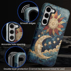 Case for Samsung Galaxy S23 Case, Sun Moon Stars Faux Stained Glass Design - Image 3