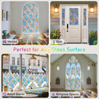 Sunbaby Window Privacy Film Stained Glass Decorative Rainbow Window Cling 3D - Image 5