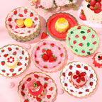 Funnymoom 60 Pcs Strawberry Party Plates Berry First Birthday Disposable Flower - Image 6