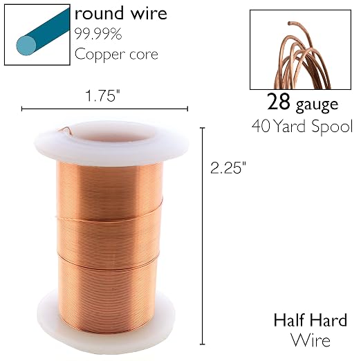 The Beadsmith Wire Elements 28-Gauge Lacquered Tarnish-Resistant Copper Wire - Image 4