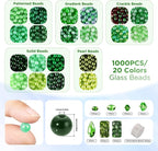 Funtopia 1600pcs Green Glass Beads - Image 2