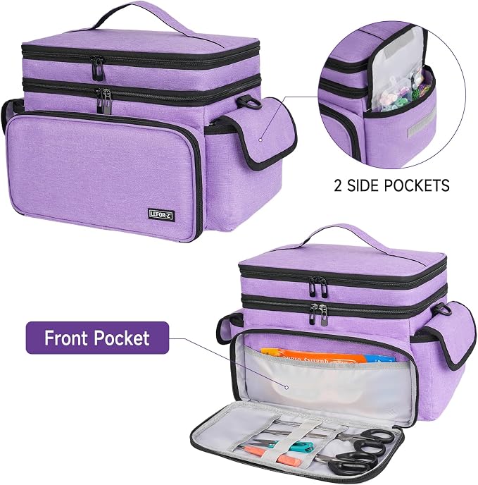 LEFOR·Z Large Sewing Supplies Organizer, Double-Layer Sewing Accessories - Image 5