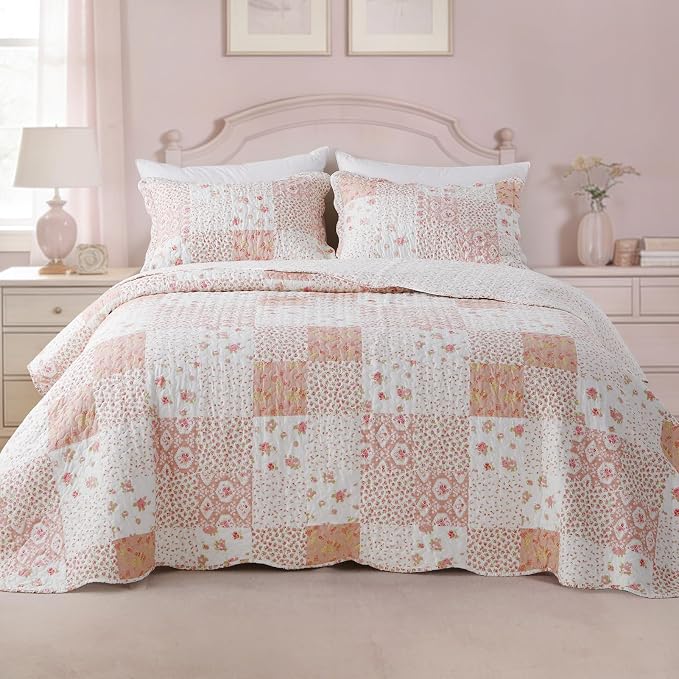 GOONE King Quilt Set 104"x90", 50% Cotton Blend Lightweight Washed Coverlet - Image 7
