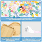 UXORSN 4 Sets DIY Mosaic Tiles for Crafts Mixed Color Glass Mosaic Kit - Image 5