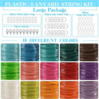 KAMJUNTAR Luminous Lanyard String, 15 Rolls Gimp String Plastic Lacing Cord - Image 3