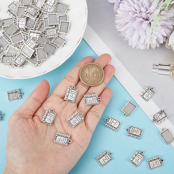SUNNYCLUE 1 Box 80Pcs Book Charms Inspirational Message Graduation Book Charm - Image 3