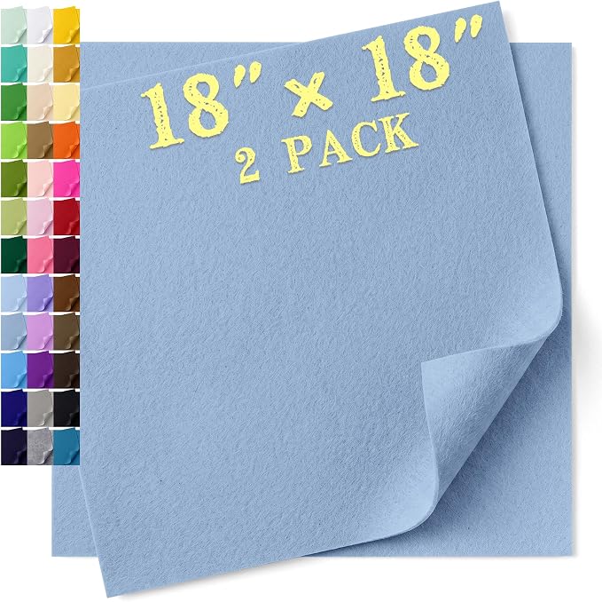 Felt Fabric Sheet 18 x 18 Inch, 1.6mm Thick | Soft and Flexible Nonwoven by MIGLORIA