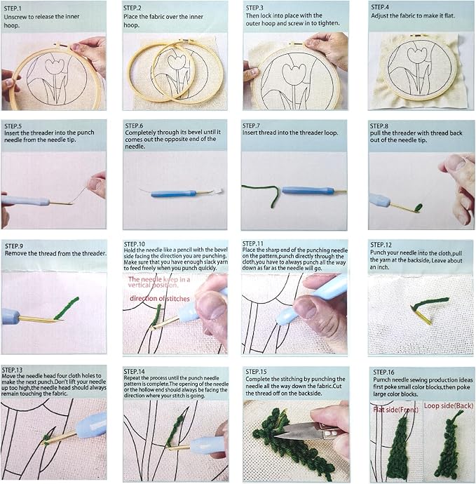 DIY Punch Needle Kit for Beginners, All-in-One Embroidery Starter Set for - Image 4