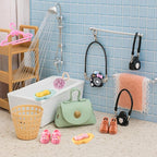 93 PCS Miniature Dollhouse Accessories Dollhouse Bathroom and Makeup Set - Image 4