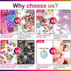 XSEINO About 1200+ PCS 6mm Cracked Style Glass Beads Bracelet Making Kit - Image 5