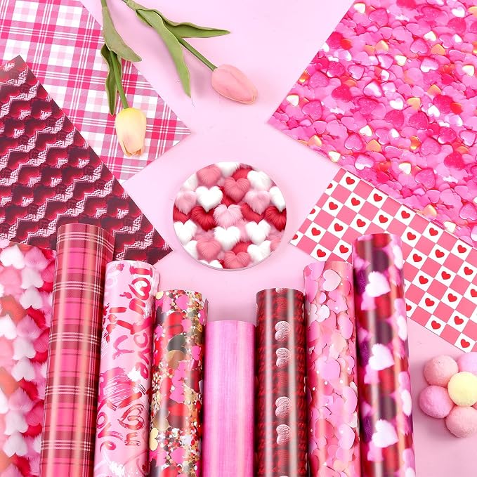 Tintnut Pink Heart Valentine's Day Permanent Vinyl 12 Pcs 12x10in Vinyl | Pink - Image 2