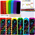 Winlyn 48 Sets 6 Styles Magic Color Scratch Bookmarks Craft Kits Rainbow by Winlyn