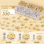 340Pcs 6/8/10mm Spacer Beads for Jewelry Making | Rondelle Bead Spacers Bulk - Image 2