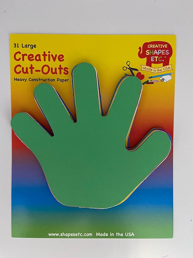SHAPES ETC. 31 Pcs Hand Assorted Color Cut-Outs 5.5in, Construction Paper Shapes - Image 9