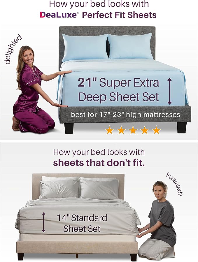 Kids Twin XL Fitted Sheet Only – Real 16” XL Twin Fitted Sheets Fit Perfectly - Image 7