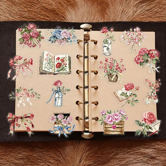 Aesthetic Flowers Stickers Transparent Flora Scrapbook Stickers | Transparent & - Image 5