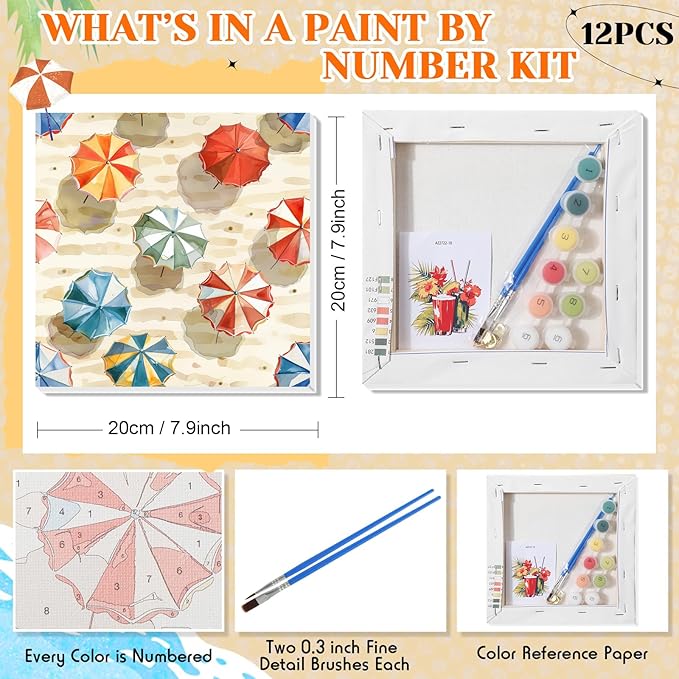 Nezyo 12 Sets Paint by Numbers Kit - Image 4