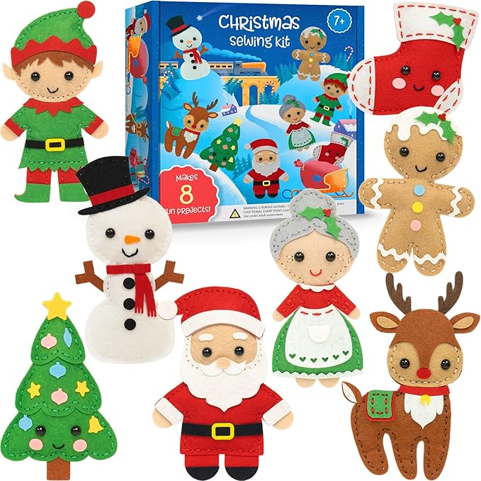 Craftorama Sewing Kit for Kids, Fun and Educational Christmas Craft Set for by Craftorama