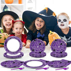 Qyeahkj 100 Pcs Halloween Birthday Party Supplies Paper Plates and Napkins Set - Image 6