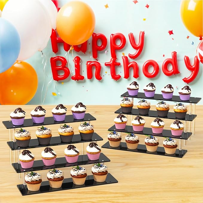 4 Tier Acrylic Display Risers, Cupcake Stand | Large Dessert Display - Image 4