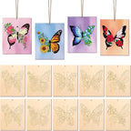 COCHIE 10 Pieces Large Spring Butterfly Unfinished Wood Crafts to Paint by COCHIE