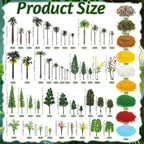 Sureio 130 Pcs Diorama Supplies Kit Include 121 Miniature Trees 1.2-7.48 Inch - Image 3