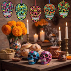 Eersida 32 Pcs Day of the Dead Craft Sugar Skull Kit, Dia de los Muertos - Image 2