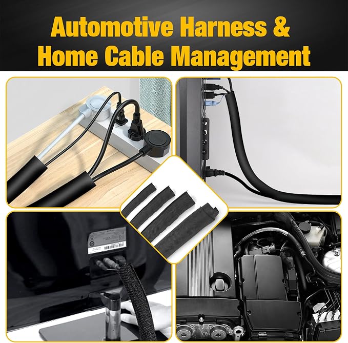 118 Inch Braided Wire Loom Cable Management, Self-Wrap Cord Protectors from - Image 6