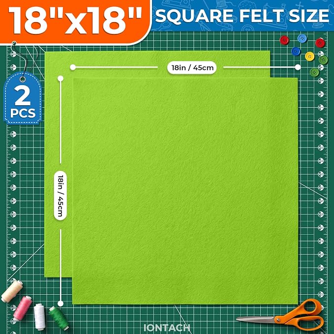 IONTACH 18" X 18" Soft Felt Sheets 1.6mm Thick | Acrylic Felt Fabric Sheets - Image 2