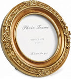 Cuspin Vintage Picture Frame 4x4 Gold Frames, Ornate Round Resin Photo Frame - Image 8