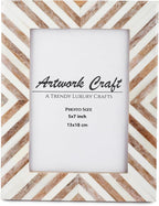 Picture Photo Frame Chevron Herringbone Art Inspired Vintage Table-Top/Wall by ArtworkCraft