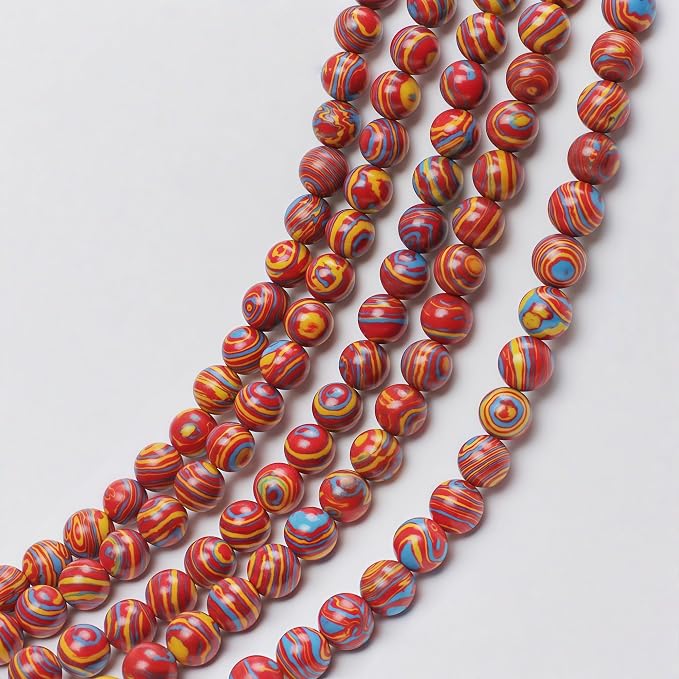 MJDCB Synthesis Colour Malachite Beads Beautiful Fashion Round Stone Beads - Image 7