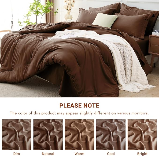 MUXHOMO 7 Pieces Queen Comforter Set, Soft Bed in a Bag Queen Size, All Season - Image 4