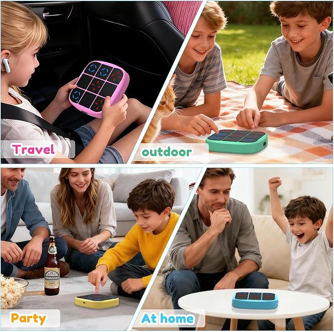 KOQQQ Rechargeable Tic-Tac-Toe Bolt Game, Upgraded 4-in-1 Handheld Puzzle - Image 6