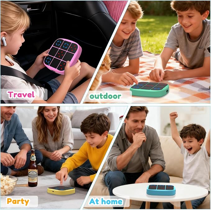 KOQQQ Rechargeable Tic-Tac-Toe Bolt Game, Upgraded 4-in-1 Handheld Puzzle - Image 6