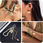 10Pcs Synthetic Turquoise Stone Charms Golden Bohemian Style Turquoise Charm - Image 4