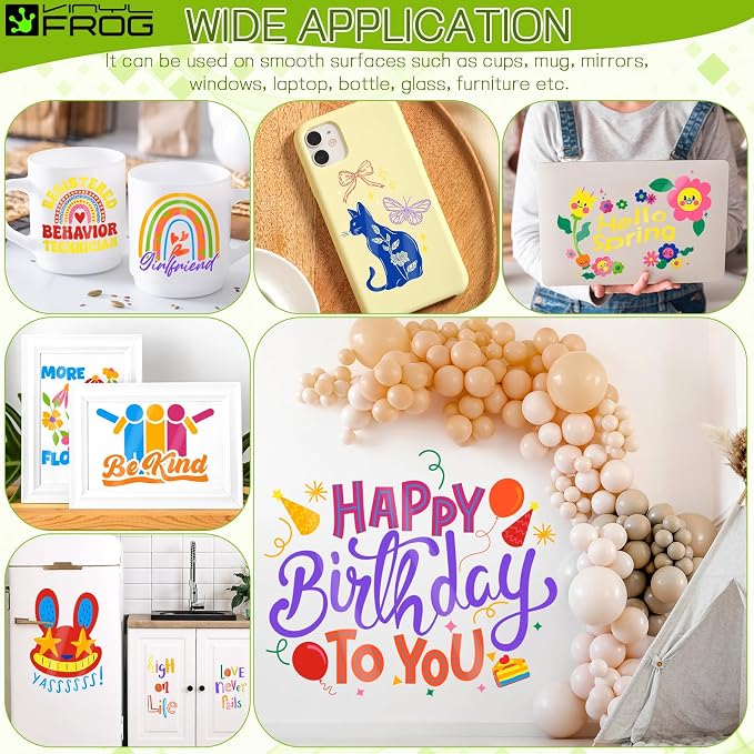VINYL FROG Permanent Vinyl Bundle 12‘’x12'' Glossy Adhesive Vinyl 14 Sheets 12 - Image 5