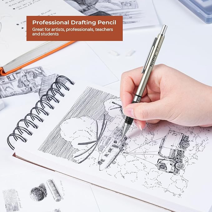 Nicpro 0.7 mm Art Mechanical Pencils Set, Artist Writing - Image 4