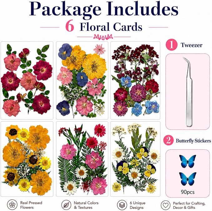 180 pcs Dried Flowers for Resin, Natural Flowers and Leaves Kit - Image 4