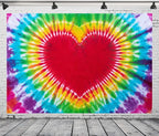BELECO 7x5ft Fabric Tie Dye Heart Backdrop Rainbow Heart Love LGBT Background - Image 2