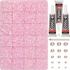 33000Pcs Pink Rhinestones for Bedazzling, 6mm Light Pink Flatback Gems by Worthofbest