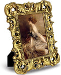 5x7 Vintage Picture Frames Gothic Picture Frames Ornate Gold | Real Glass by FJXMFRAME